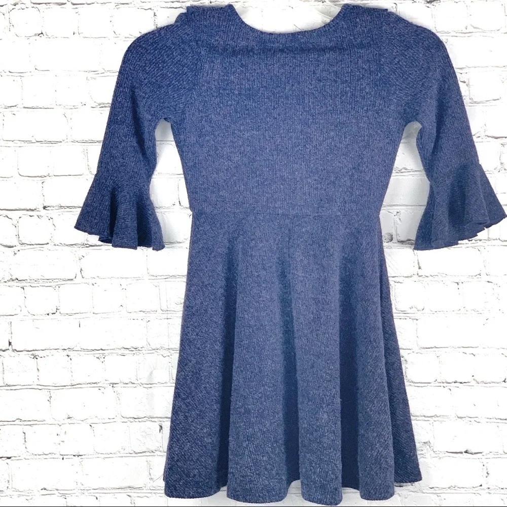 new-zunie 3/4 Length BellSleeve Sweater Knit Dress - Picture 9 of 16